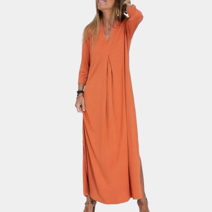 Aveline | Vestido Longo Maxi com Decote V