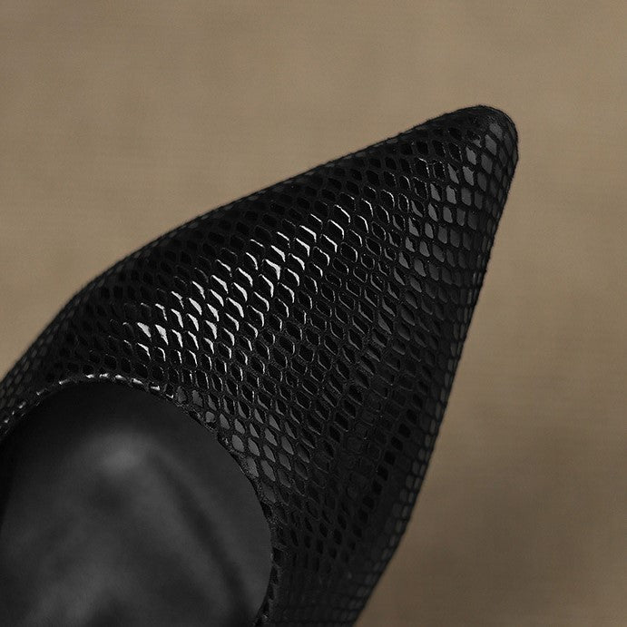 Tacones destalonados de cuero puntiagudos Céliane