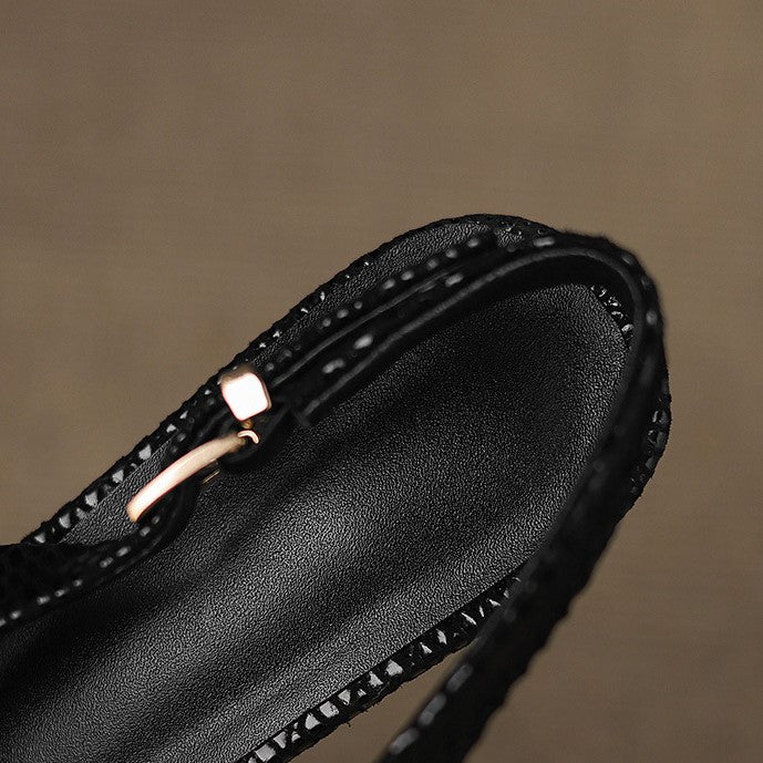 Tacones destalonados de cuero puntiagudos Céliane