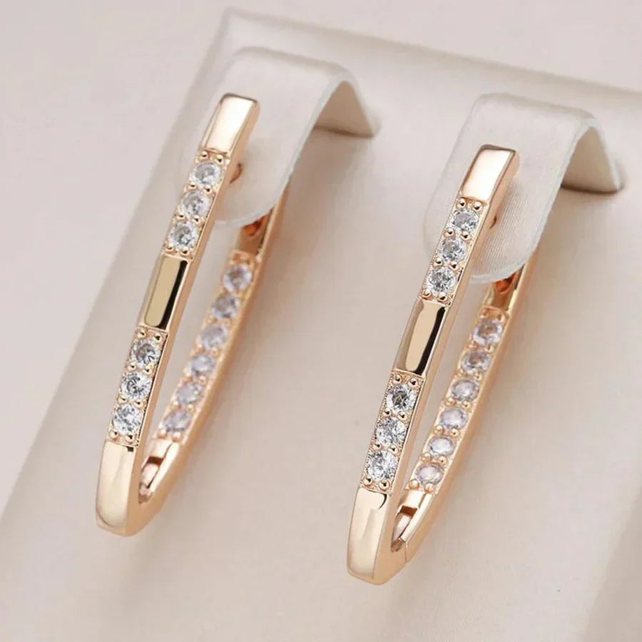 Pendientes exquisitos de circonita | Oro blanco