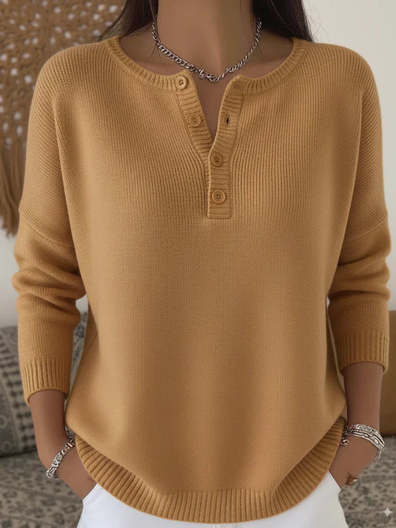 Mira | Strickpullover mit Knopfleiste