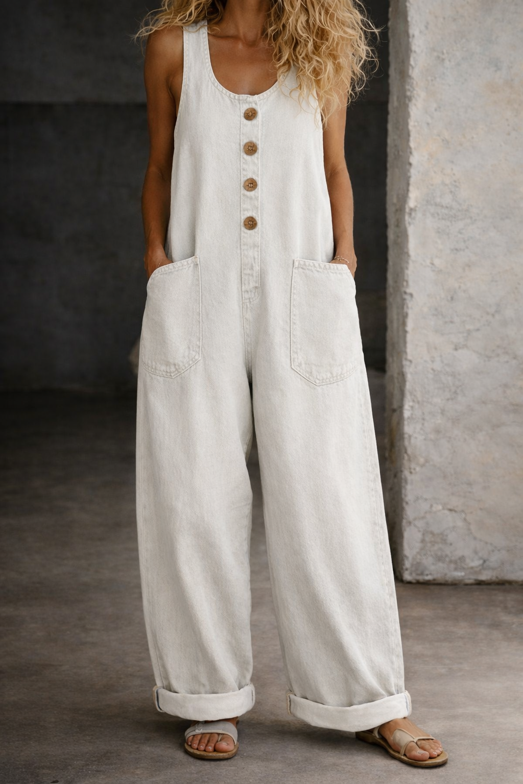 Willy | Vintage gewaschene Baumwoll-Denim-Latzhose