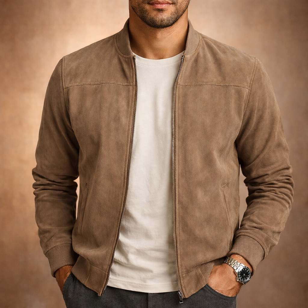 Jackson | Chaqueta bomber de ante para hombre, ligera y elegante, para todas las estaciones