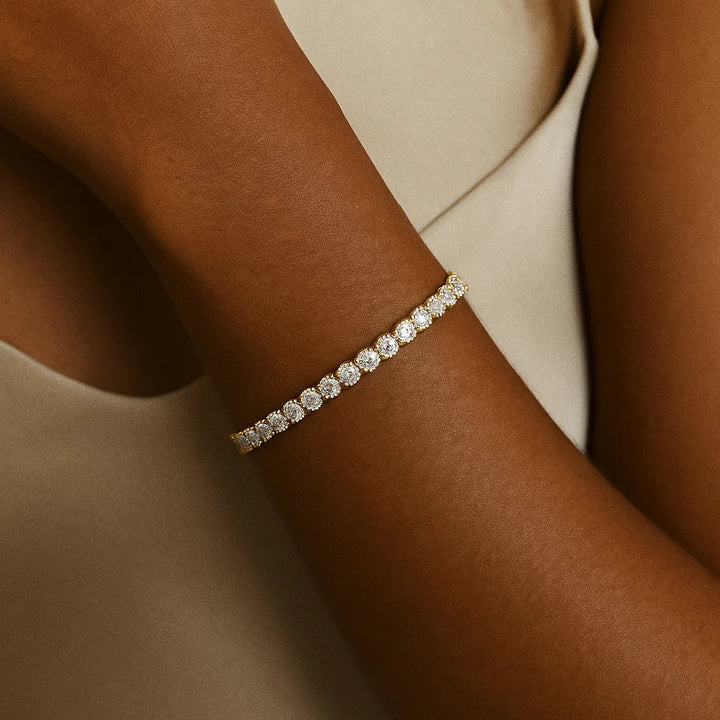 Moissanit Gold Tennisarmband