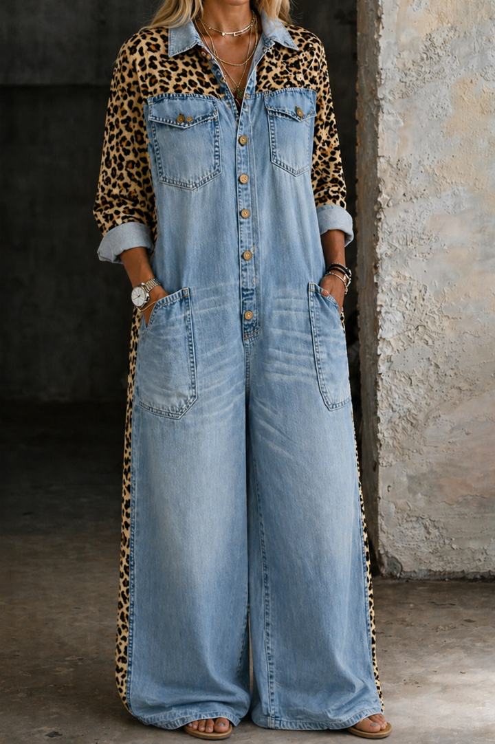 Amanda | Mono de mezclilla tipo camisa de una pieza