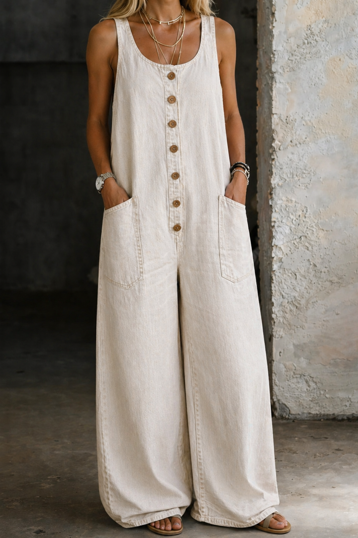 Saylor | Jardineira Vintage de Jeans de Algodão Lavado