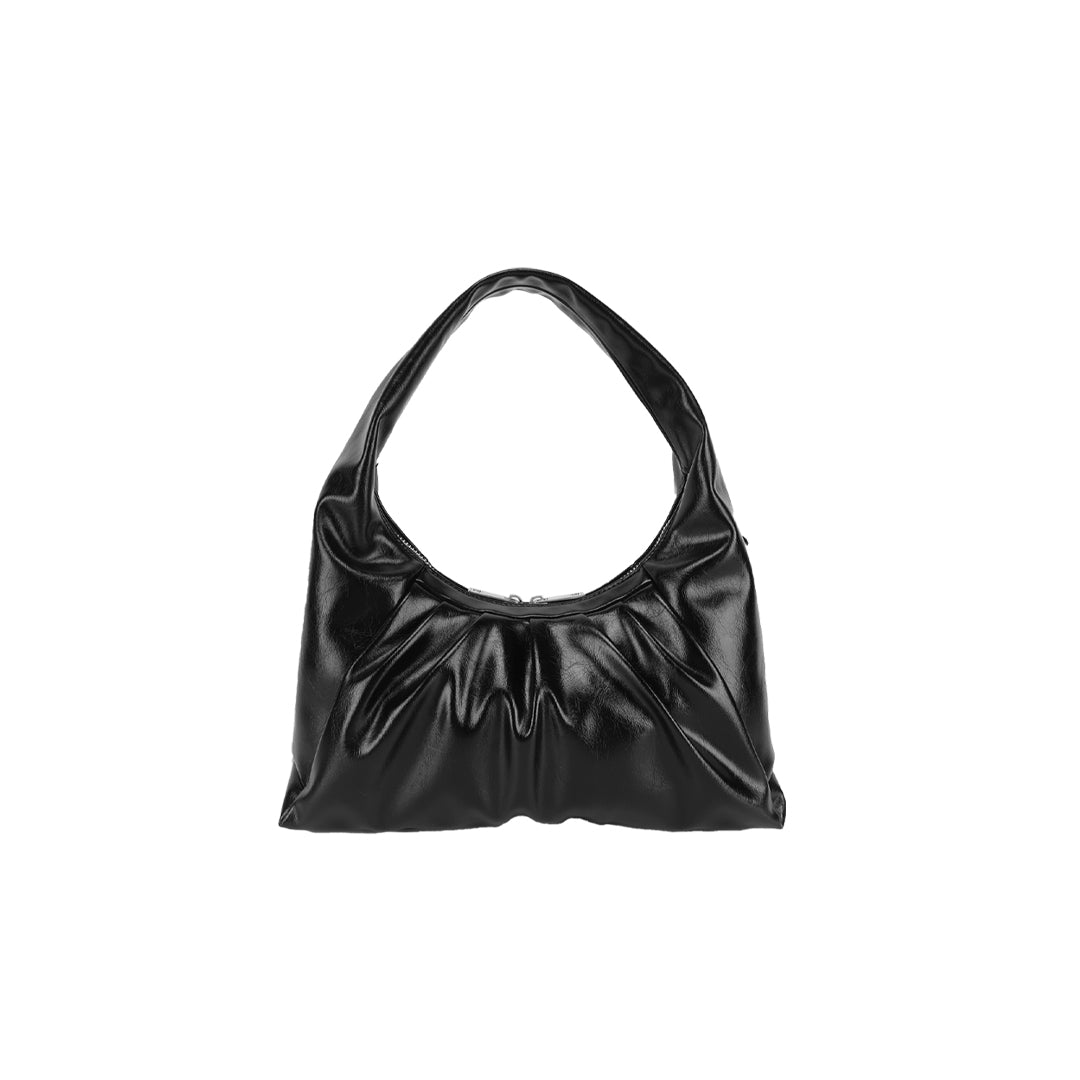 Demi | Bolsa hobo em formato de meia-lua (preta)