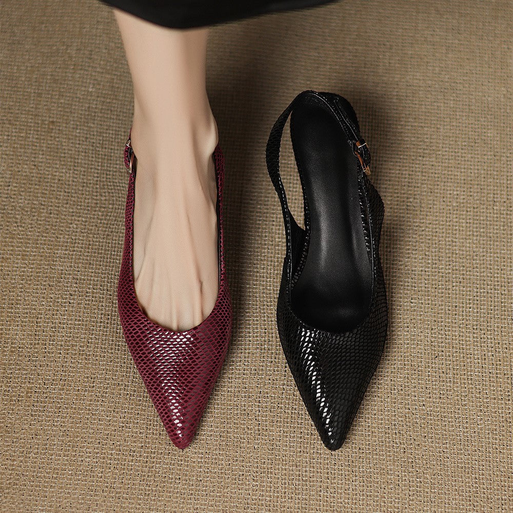 Tacones destalonados de cuero puntiagudos Céliane