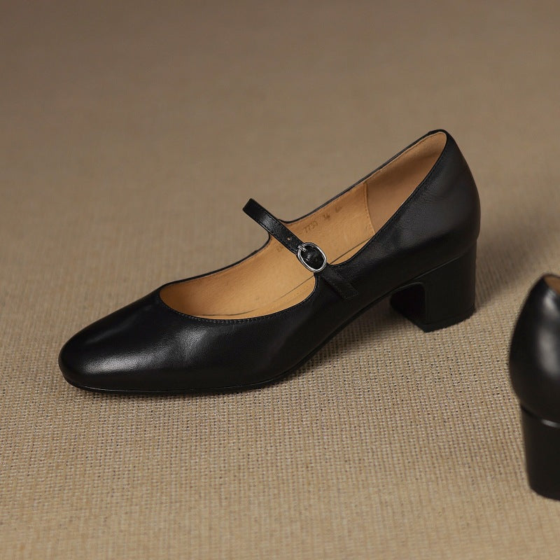 Corinne Leder Mary Jane mit rundem Zehenbereich