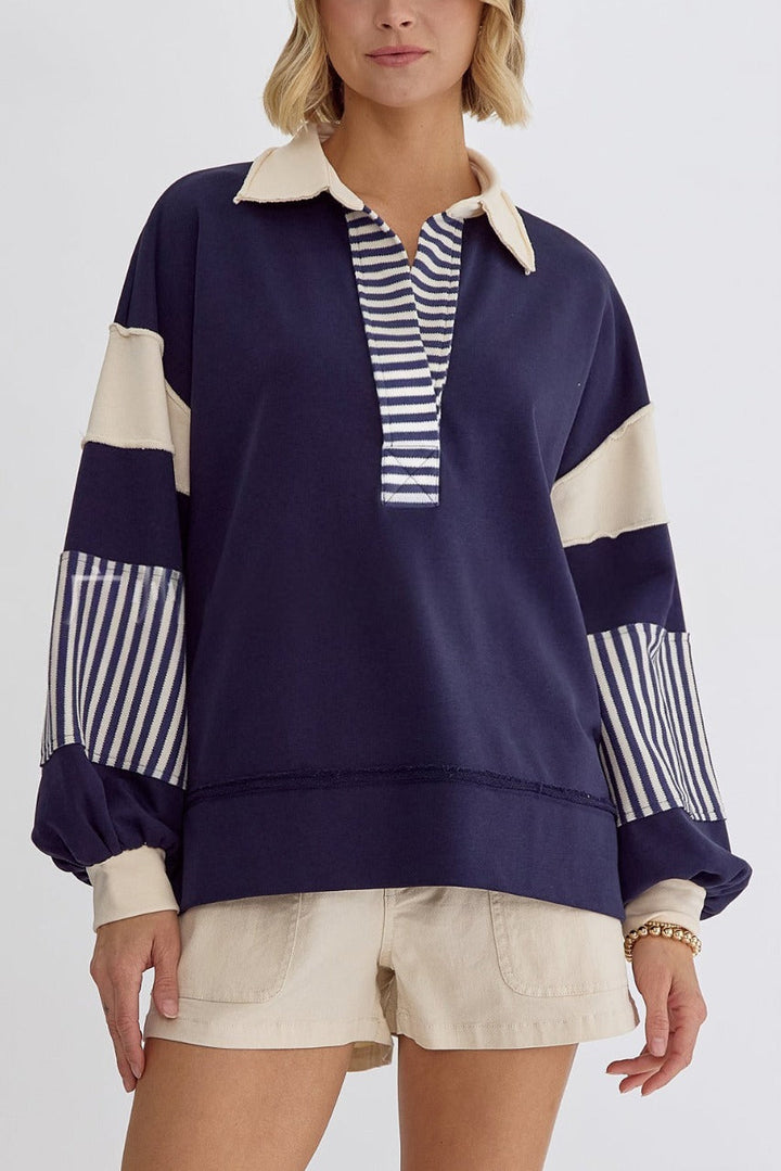 WAMAL™ - Moletom Casual Oversized com Decote V e Manga Longa