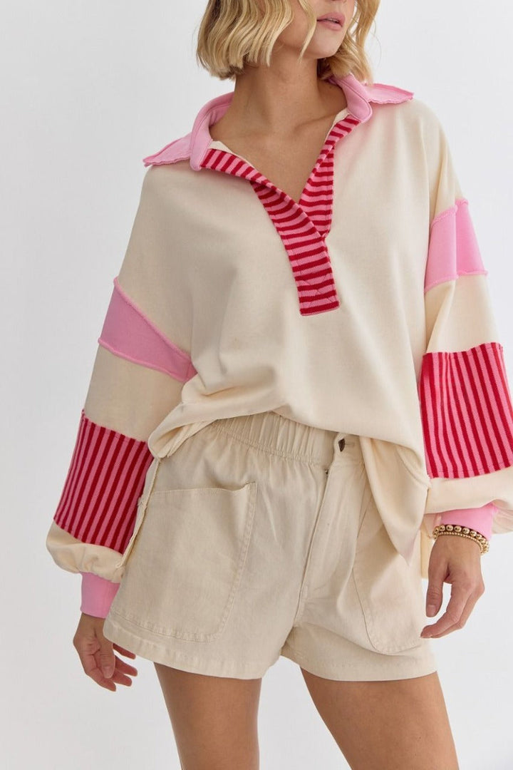 WAMAL™ - Moletom Casual Oversized com Decote V e Manga Longa