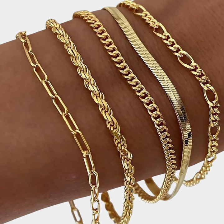 Juna – Conjunto de Pulseiras | Dourado
