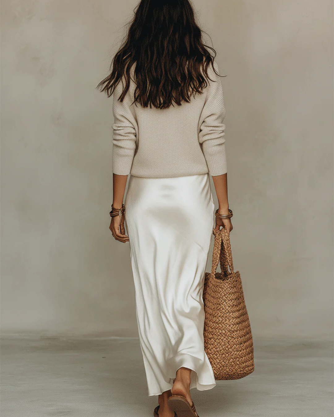 Elena | Satin-Midikleid mit passendem Pullover
