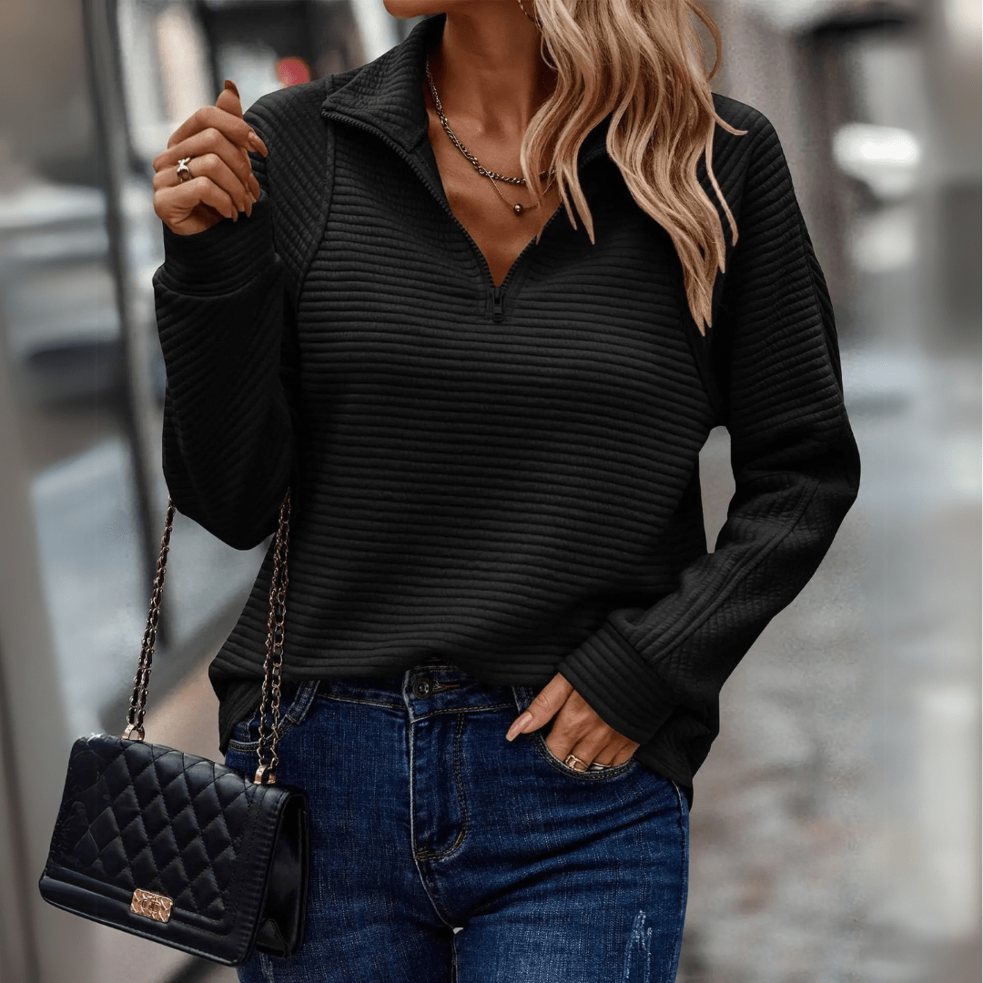 Jenica | Chic halv-zip pullover
