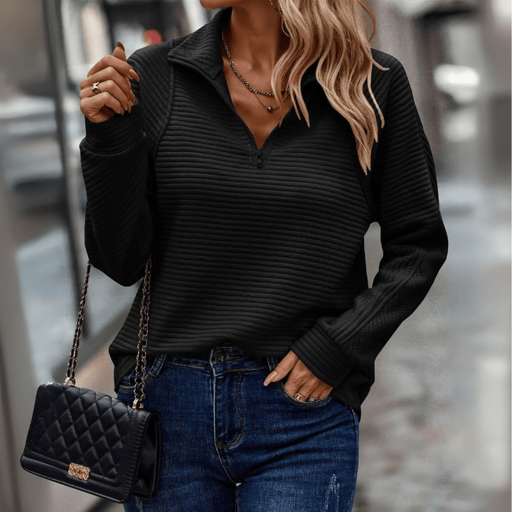 Jenica | Elegante Sudadera con Media Cremallera