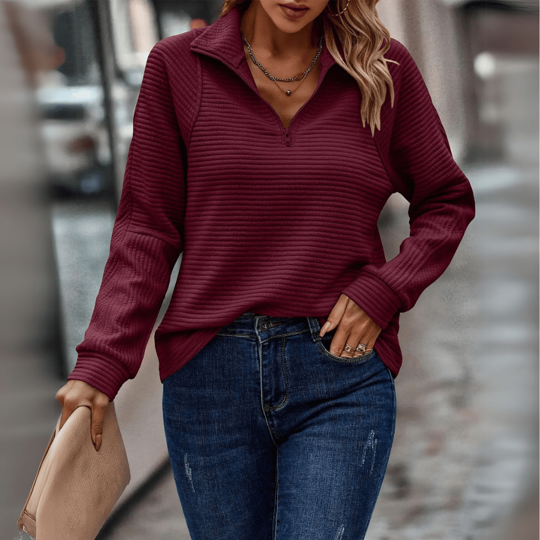 Jenica | Chic halv-zip pullover