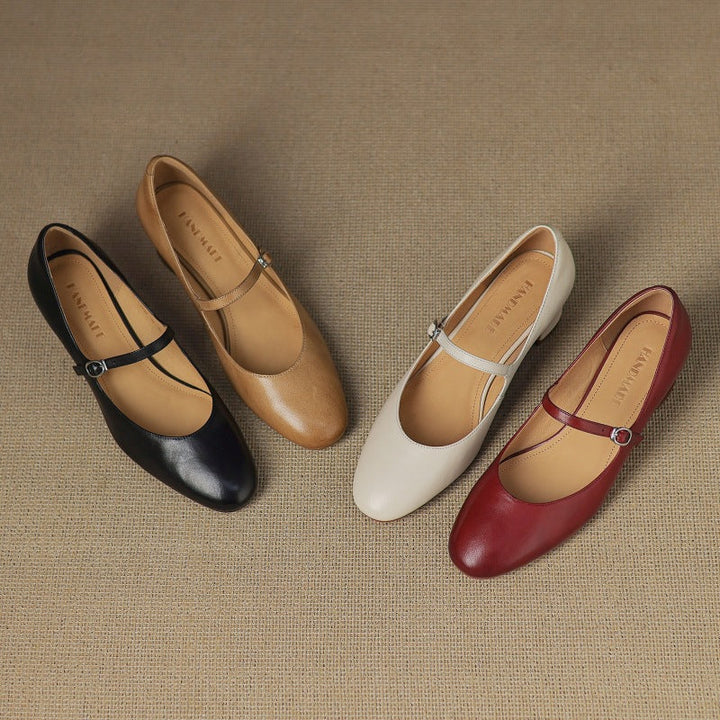 Corinne Leder Mary Jane mit rundem Zehenbereich