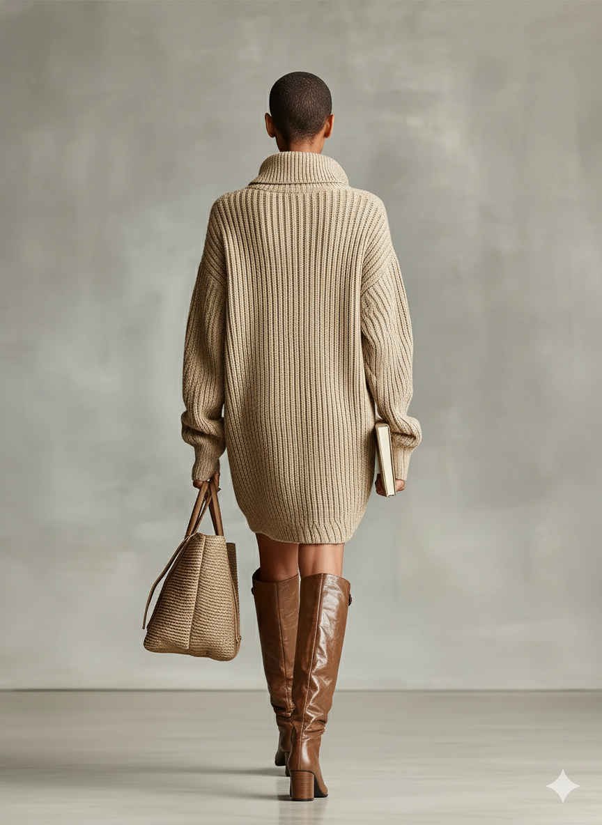 Vestido cardigan mini oversized elegante de camelo com botões frontais feminino