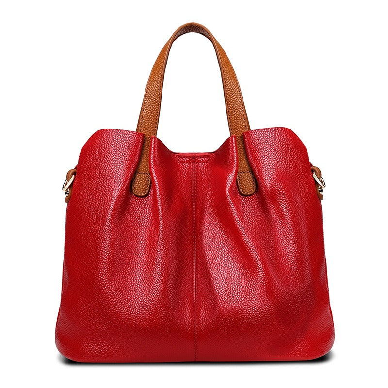 Alana | Handtaschen aus echtem Leder, Kopfhaut-Rindsleder mit Litschi-Struktur, Damentasche