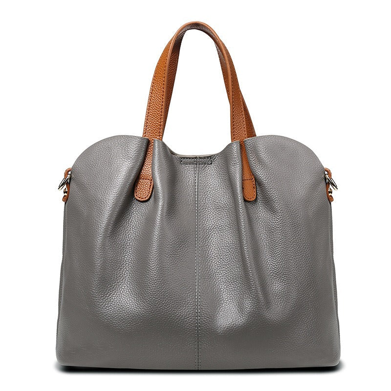 Alana | Handtaschen aus echtem Leder, Kopfhaut-Rindsleder mit Litschi-Struktur, Damentasche