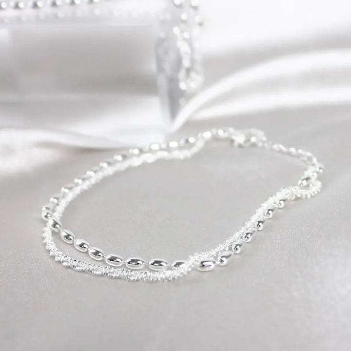 Silberarmband-Set mit Zirkonia-Details