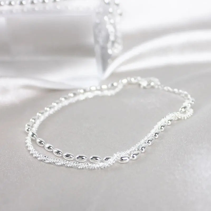 Silberarmband-Set mit Zirkonia-Details
