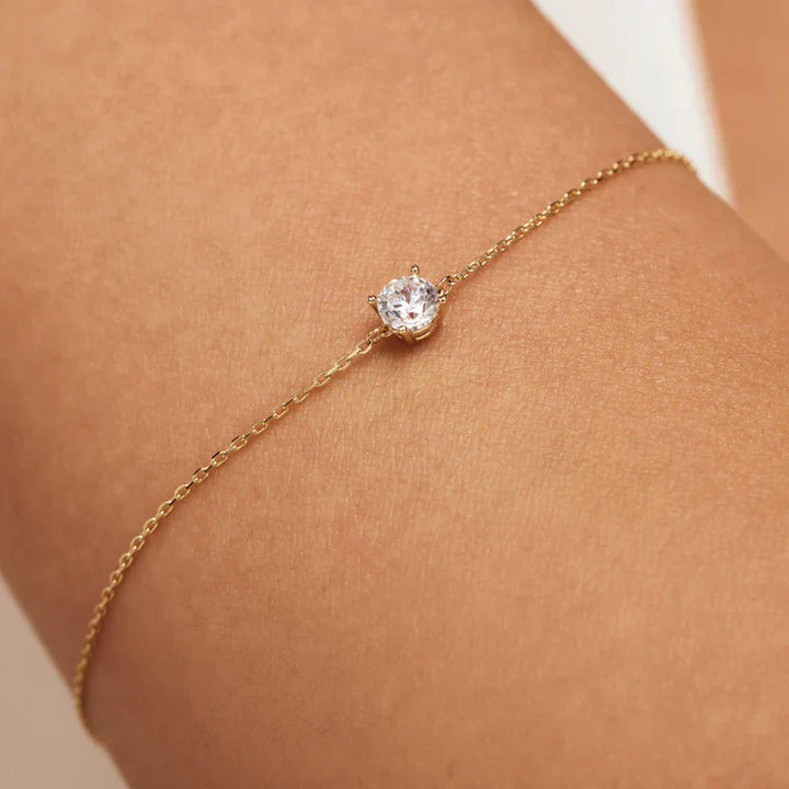 Dalynette | Pulsera con piedras de moissanita en oro de 14k