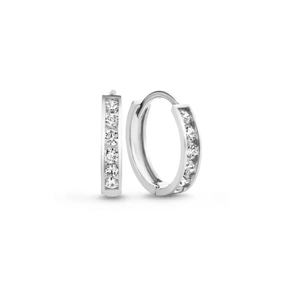Conjunto de brincos de pedra Dara Brillane | Ouro branco