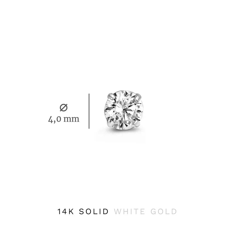 Conjunto de brincos de pedra Dara Brillane | Ouro branco