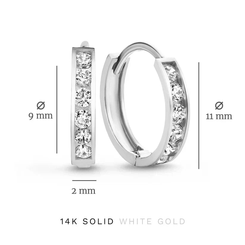 Conjunto de brincos de pedra Dara Brillane | Ouro branco