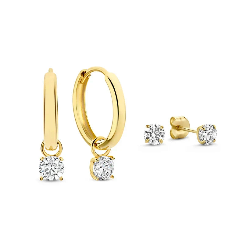 Larmes de Lune Stein-Ohrring-Set | Gold