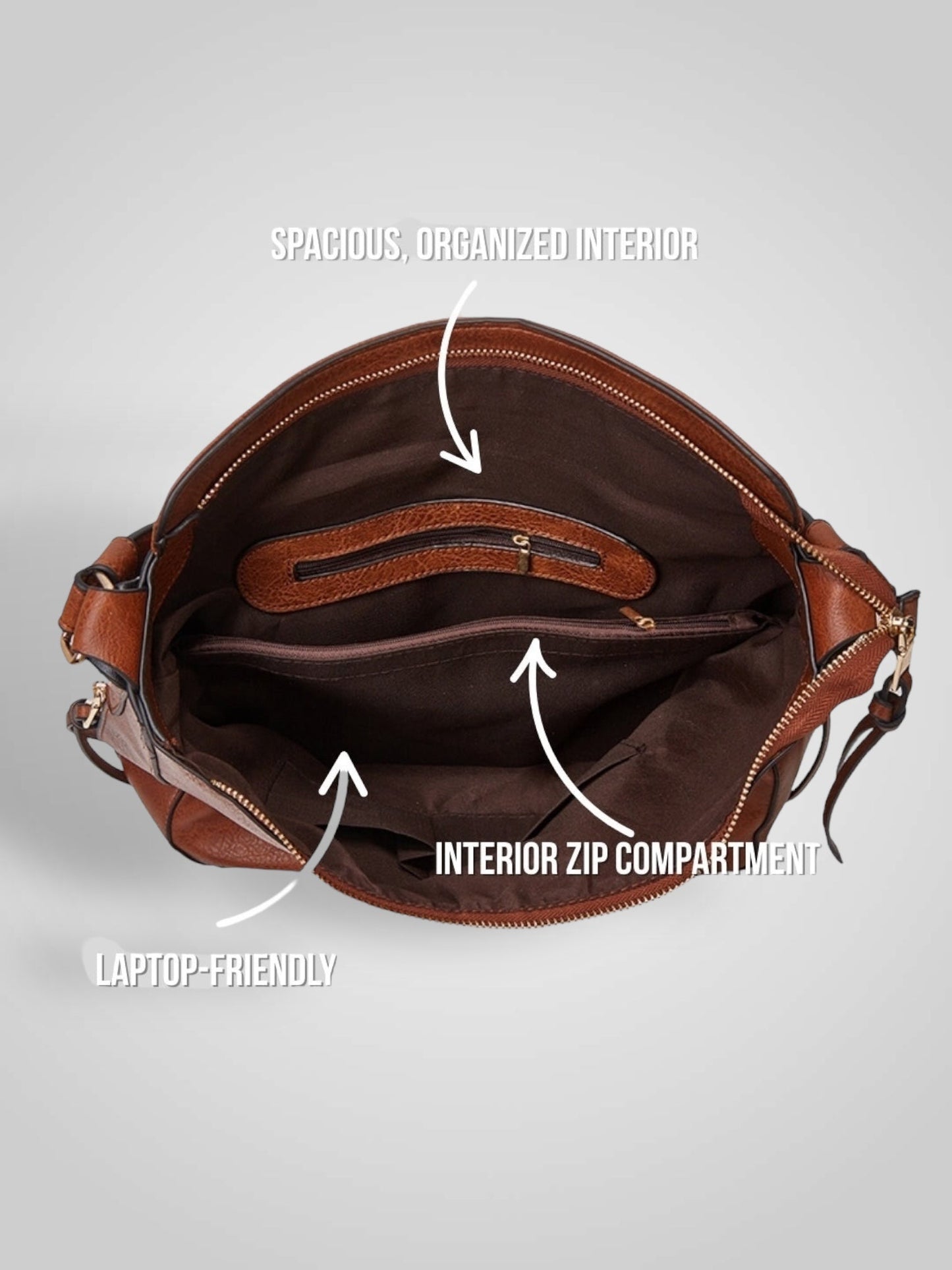 Souf | Luxus-Ledertasche im Hobo-Stil mit Diebstahlschutz