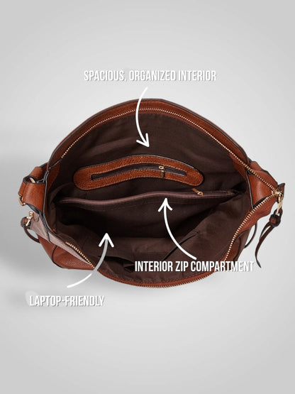 Souf | Luxus-Ledertasche im Hobo-Stil mit Diebstahlschutz