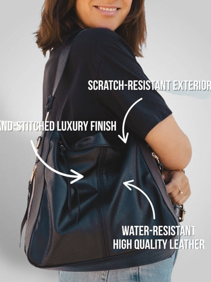 Souf | Luxus-Ledertasche im Hobo-Stil mit Diebstahlschutz