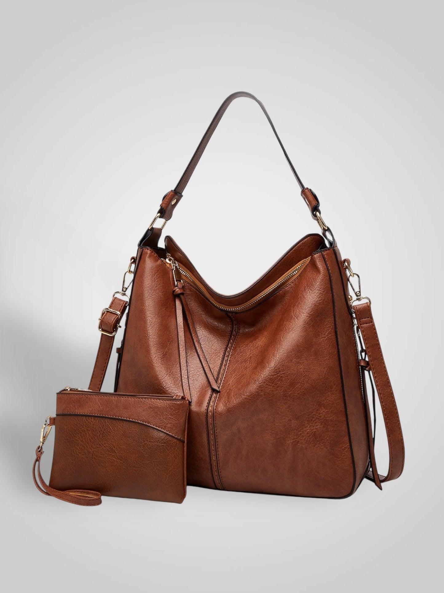 Souf | Luxus-Ledertasche im Hobo-Stil mit Diebstahlschutz