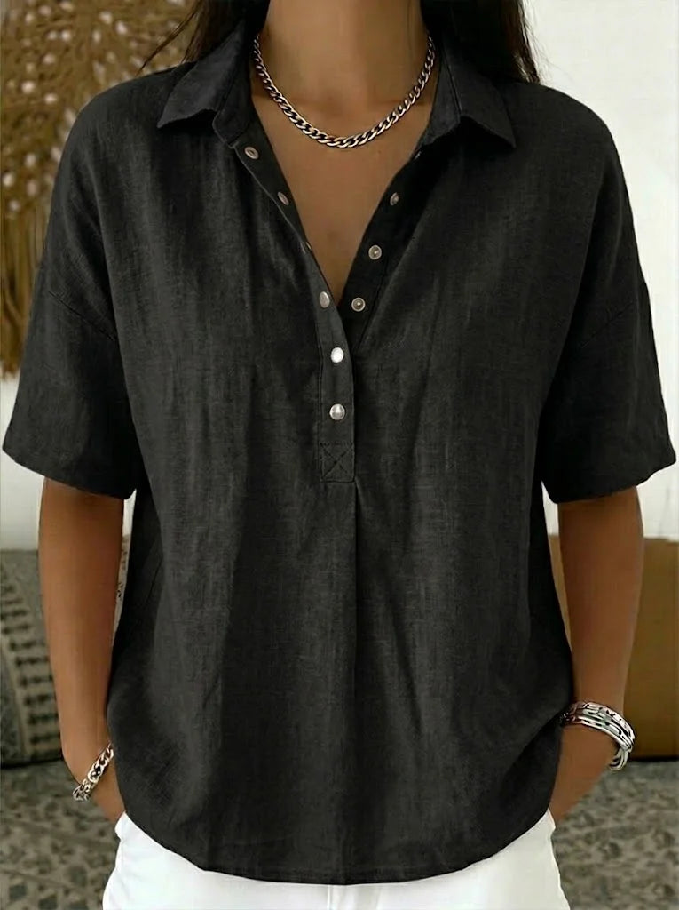 Willow | Blusa com Gola e Botões