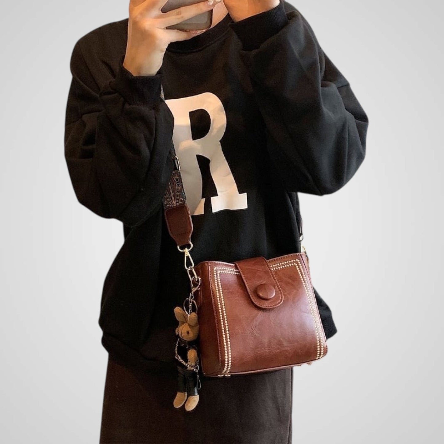 Urin | Retro-Tasche mit verstellbarem breitem Schulterriemen