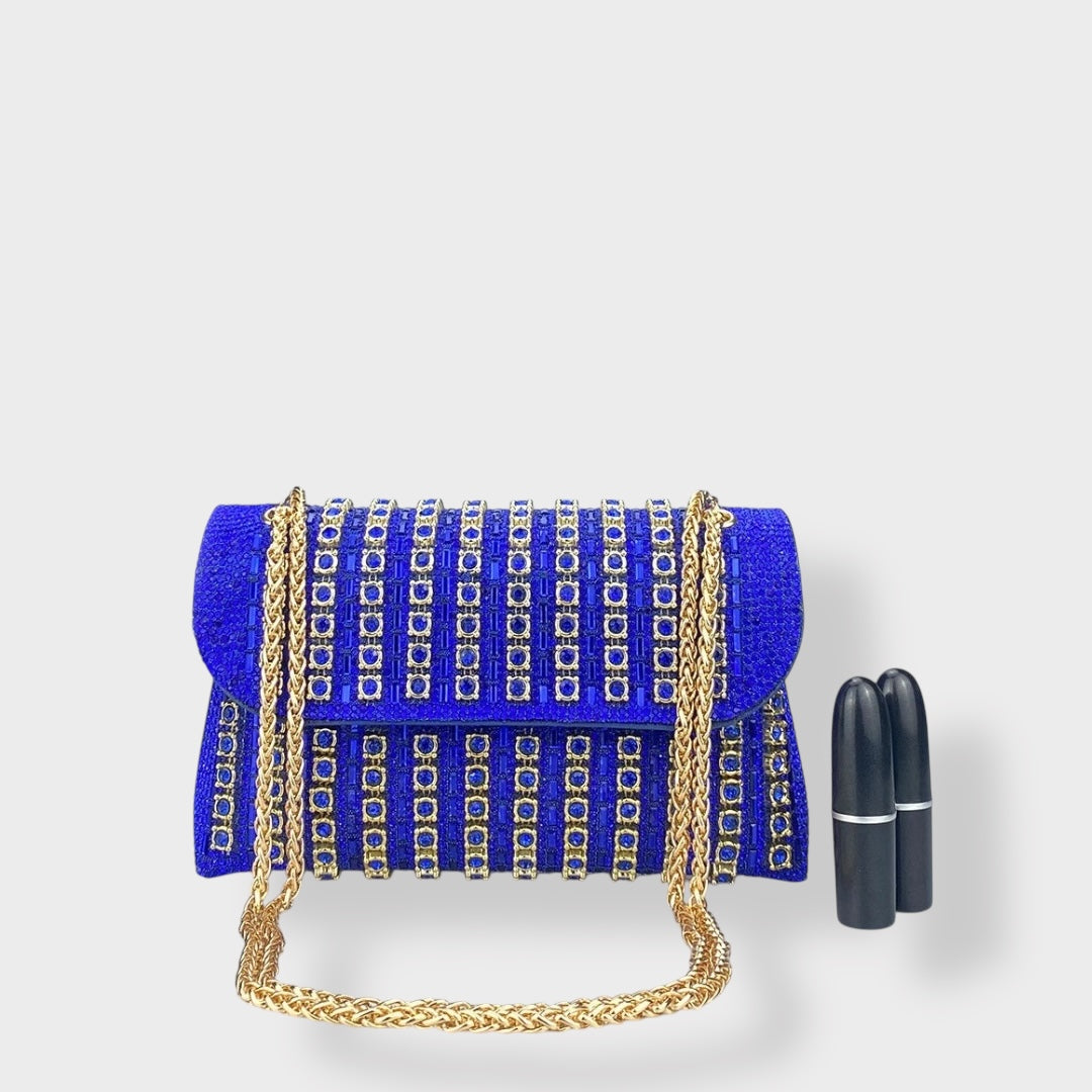 Stellina | Elegante Schultertasche mit Kette und farbigen Diamanten