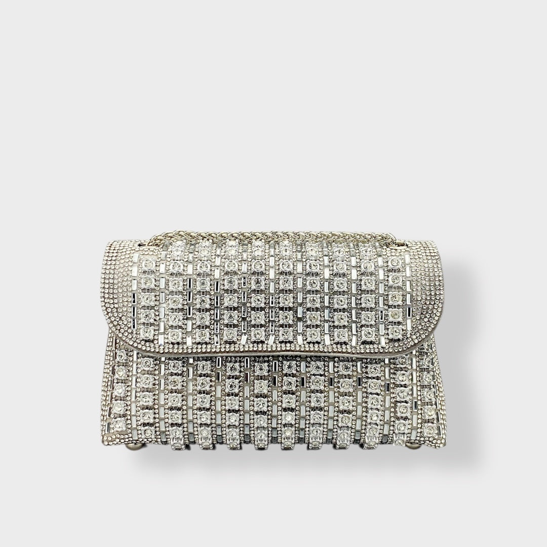 Stellina | Elegante Schultertasche mit Kette und farbigen Diamanten