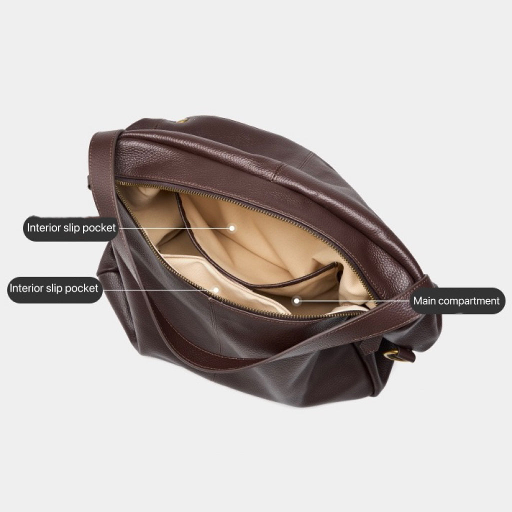 Adriani | Bolsa minimalista retrô macia de couro legítimo para uso diário