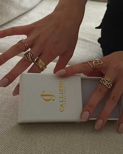 Jaylinette | Stor ring 18K guld