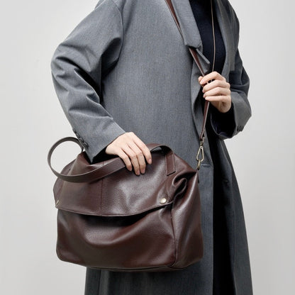 Adriani | Bolsa minimalista retrô macia de couro legítimo para uso diário