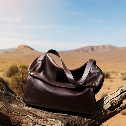 Adriani | Bolsa minimalista retrô macia de couro legítimo para uso diário