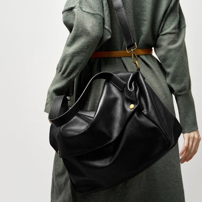 Adriani | Bolsa minimalista retrô macia de couro legítimo para uso diário