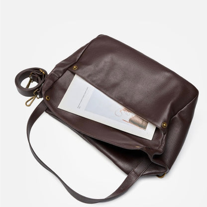 Adriani | Bolsa minimalista retrô macia de couro legítimo para uso diário