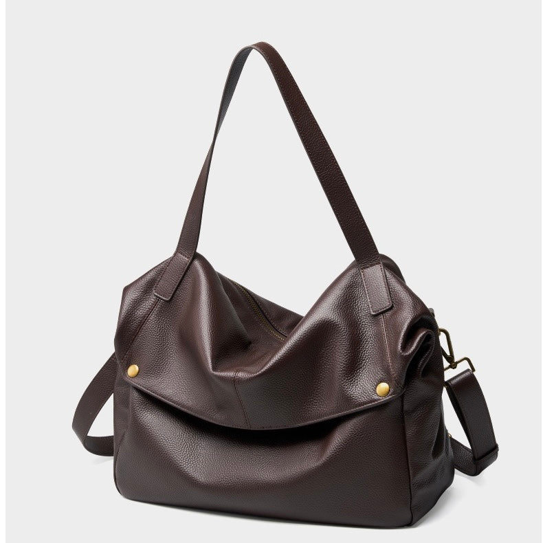Adriani | Bolsa minimalista retrô macia de couro legítimo para uso diário