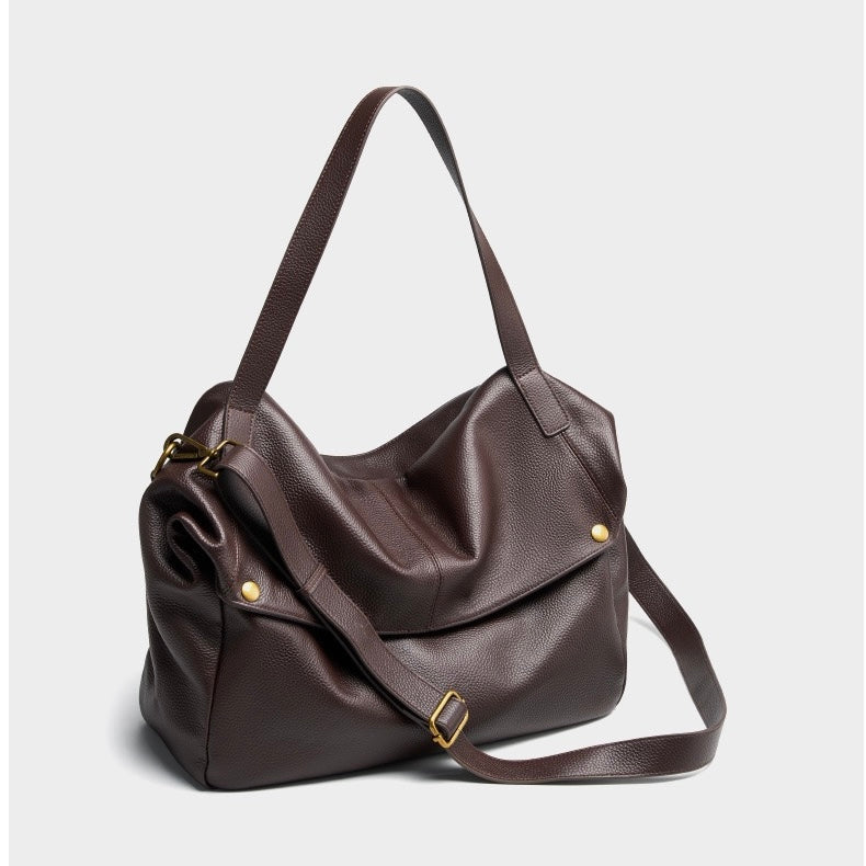 Adriani | Bolsa minimalista retrô macia de couro legítimo para uso diário