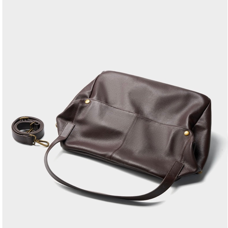 Adriani | Bolsa minimalista retrô macia de couro legítimo para uso diário