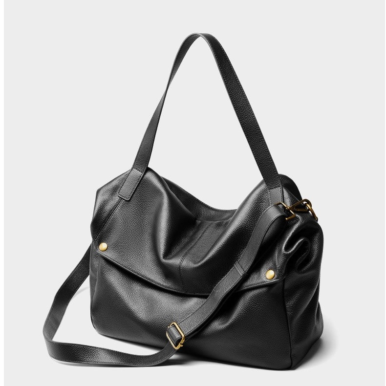 Adriani | Bolsa minimalista retrô macia de couro legítimo para uso diário