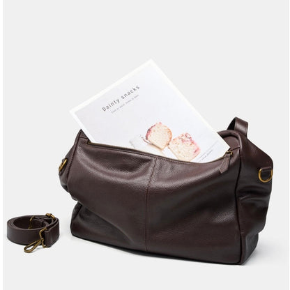 Adriani | Bolsa minimalista retrô macia de couro legítimo para uso diário
